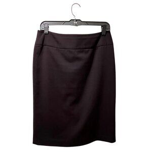 H&M Black Knee Length Pencil Skirt w/ Zipper and Button Closure, Size 8